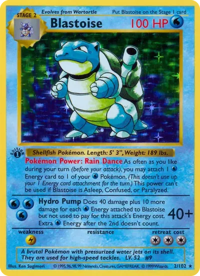 BLASTOISE · BASE SET – sběratelská karta